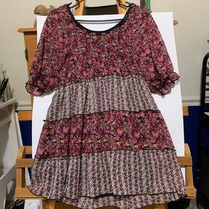 Pink Floral Patterned Blouse